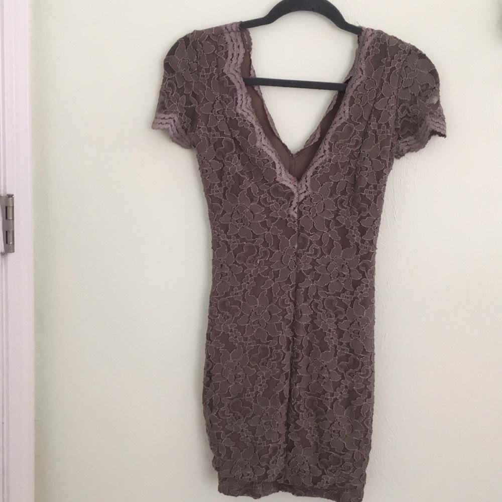 Urban Outfitters taupe lace dress